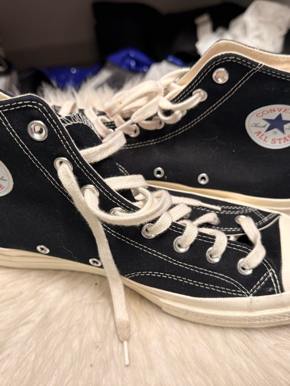 Converse Black Canvas High-Top Sneakers with Red Heart Graphic - Picture 2 of 6